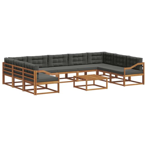 vidaXL Zestaw sof na zewnątrz 10 pcs Naturalny i Antracytowy
