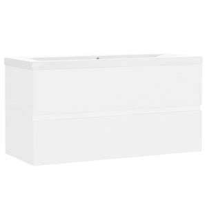 vidaXL Szafka z wbudowaną umywalką, biała, materiał drewnopochodny