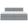 vidaXL Ł&oacute;żko z miejscem do przechowywania Jasnoszary 200 x 200 cm