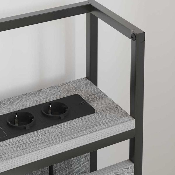 vidaXL Zagł&oacute;wek do przechowywania z p&oacute;łką Szary dąb sonoma 80 cm