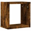vidaXL P&oacute;łki ścienne z p&oacute;łką 2 pcs Dąb wędzony 26 x 15 x 26 cm