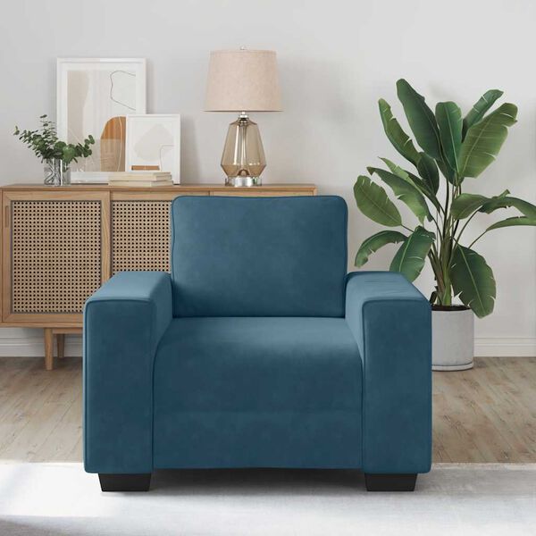 vidaXL Sofa Fotel Niebieski 100x77x82 cm Aksamit