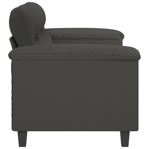 vidaXL Sofa 2-osobowa, ciemnoszary, 140 cm, tapicerowana mikrofibrą