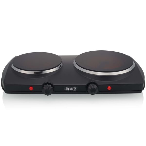 Princess Kuchenka ceramiczna dwupalnikowa, 2000 W, czarna