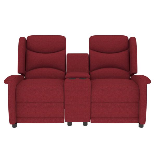 vidaXL Rozkładany fotel masujący z uchwytem, 2-os., winna czerwień
