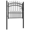 vidaXL Brama ogrodzeniowa EMMEN z kolcami stalowa 104x87 cm czarna
