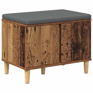 vidaXL Ławka w przedpokoju z poduszką Stare drewno 60 x 38 x 46 cm