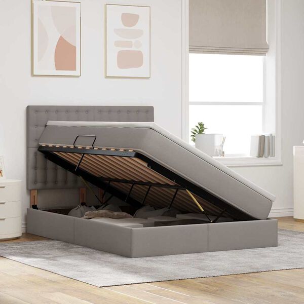 vidaXL Ł&oacute;żko z miejscem na przechowywanie i materacem 140 x 200 cm