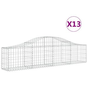 vidaXL Kosze gabionowe, 13 szt, 200x30x40/60 cm, galwanizowane żelazo