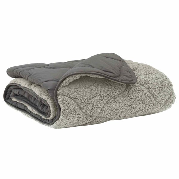 vidaXL Letni Kołdra Jasnoszary 140 x 220 cm Mikrofibra i Fleece Teddy