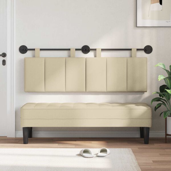 vidaXL Wisząca Głowa Paski Kremowy 150 x 55 x 5 cm tkanina