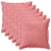 vidaXL Poszewka na poduszkę 6 pcs HOUTEN r&oacute;żowy 40 x 40 cm Welur