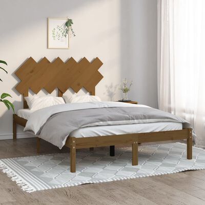 vidaXL Rama łóżka, miodowy brąz, 120x200 cm, lite drewno