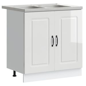 vidaXL Szafka kuchenna Kalmar Biały błyszczący 80 x 46 x 81,5 cm