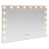 vidaXL Lustro LED do toaletki Biały 80 x 10 x 52,5 cm Szkło i stal