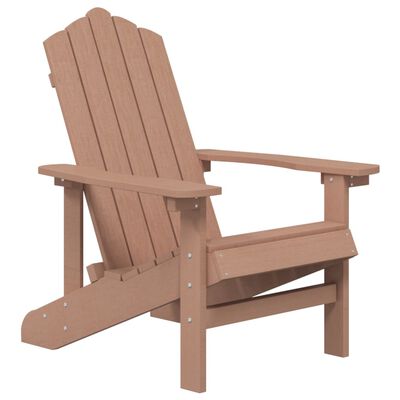 vidaXL Krzesła ogrodowe Adirondack ze stolikiem, HDPE, brązowe