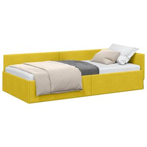 vidaXL Rama ł&oacute;żka narożnego Ż&oacute;łty 80 x 200 cm Aksamit