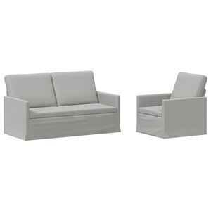 vidaXL Zestaw Sof 2 pcs Szary chmur tkanina