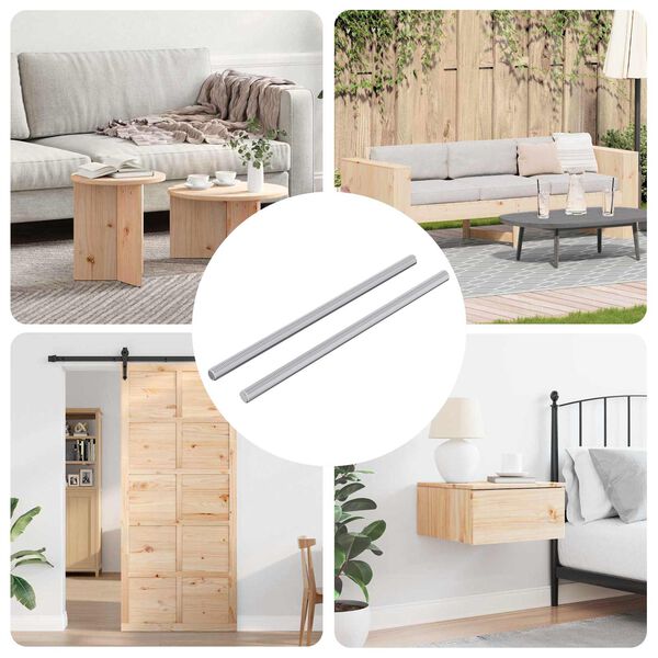 vidaXL Rura gwintowana 2 pcs Srebrny 6 x 135 mm Stal