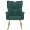 vidaXL Fotel wypoczynkowy, ciemnozielony, obity tkaniną