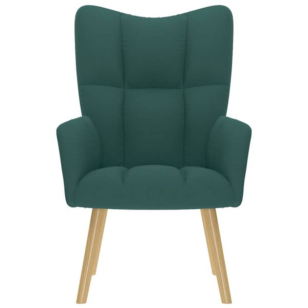 vidaXL Fotel wypoczynkowy, ciemnozielony, obity tkaniną