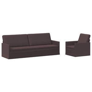 vidaXL Zestaw Sof 2 pcs Ciemny brąz tkanina