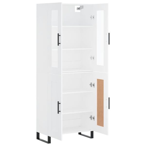 vidaXL Witrynka, biała, 69,5x34x180 cm, materiał drewnopochodny