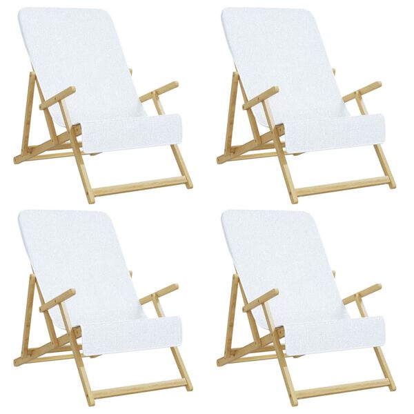 vidaXL Ręczniki plażowe, 4 szt., białe, 60x135 cm, tkanina, 400 g/m&sup2;