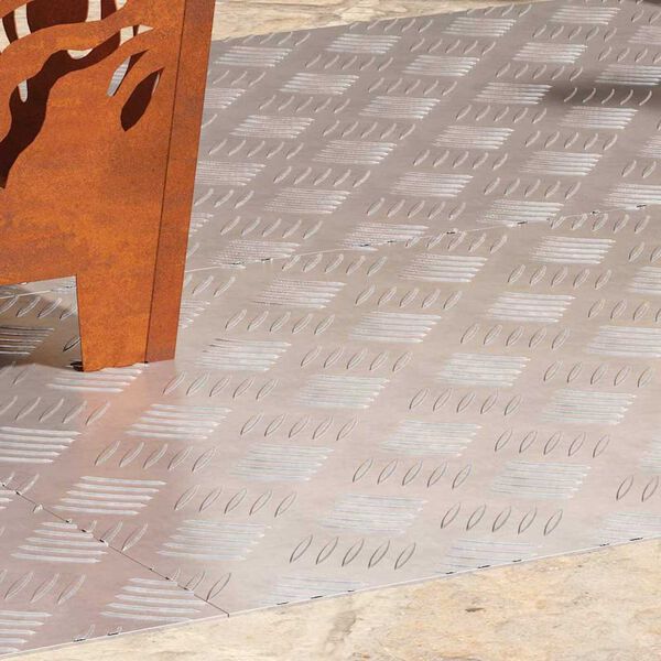 vidaXL Stopień Prostokątny 4 pcs Srebrny 90 x 50 cm Aluminium