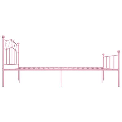 vidaXL Rama łóżka, różowa, metalowa, 120 x 200 cm