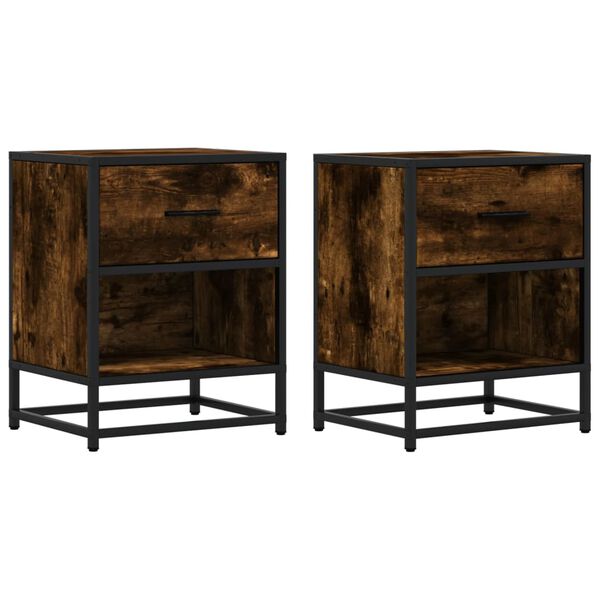 vidaXL Szafki nocne, 2 szt., przydymiony dąb, 40x31x50 cm