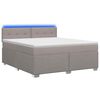 vidaXL Ł&oacute;żko Box Spring z materacem i LED Ciemnoszary 180 x 200 cm
