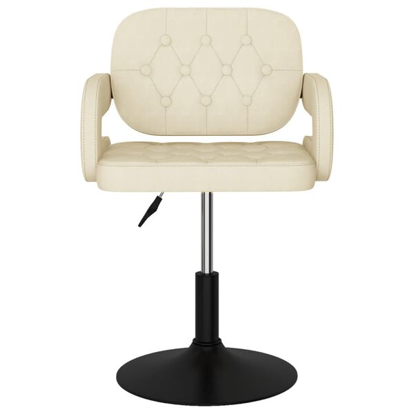 vidaXL Obrotowe krzesła stołowe, 4 szt., kremowe, obite tkaniną