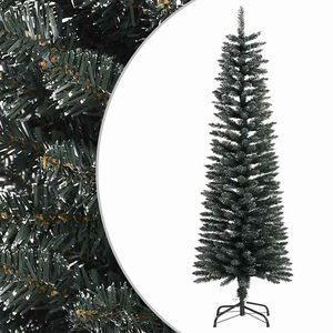 vidaXL Sztuczna, smukła choinka ze stojakiem, zielona, 150 cm, PVC