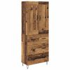 vidaXL Highboard z szufladą Stare drewno 69,5 x 34 x 180 cm