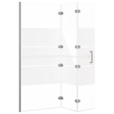 vidaXL Składana kabina prysznicowa, ESG, 120x140 cm, biała
