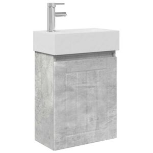vidaXL Jednostka toaletowa z kranem Betonowy szary 45,5 x 25,5 x 84 cm