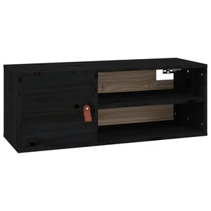vidaXL Szafka ścienna, czarna, 80x30x30 cm, lite drewno sosnowe