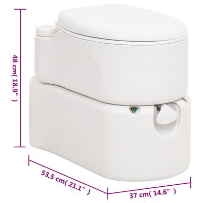 vidaXL Zintegrowana toaleta turystyczna, biała, 24+17 L