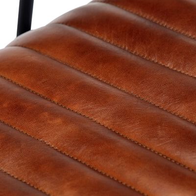 vidaXL Fotel bujany, brązowy, skóra naturalna