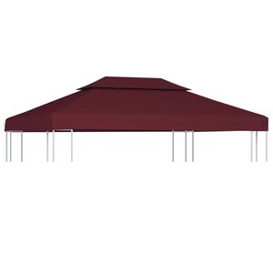 vidaXL Zadaszenie altany, 2-poziomowe, 310 g/m&sup2;, 4 x 3 m, bordowe