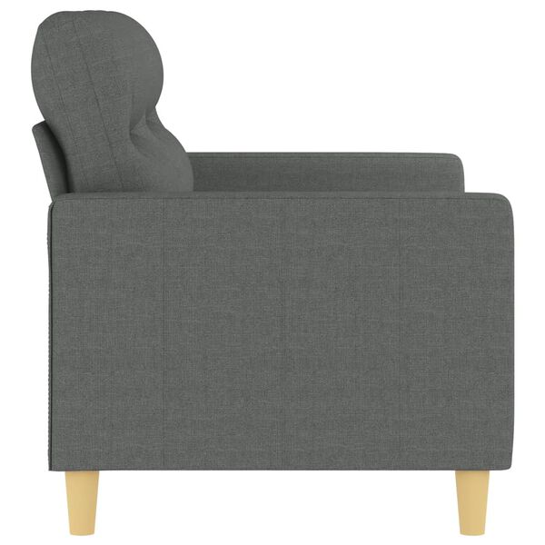 vidaXL Sofa 2-osobowa, ciemnoszara, 120 cm, tapicerowana tkaniną
