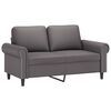 vidaXL 2-osobowa sofa z poduszkami, szara, 120 cm, sztuczna sk&oacute;ra