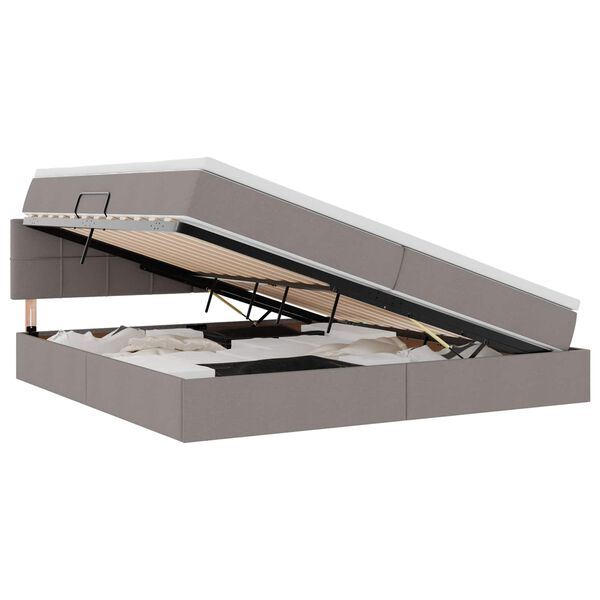vidaXL Ł&oacute;żko z miejscem na przechowywanie i materacem Ciemnoszary
