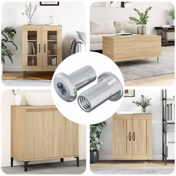 vidaXL Nakretka Zamkowa 2 pcs Srebrny M6 x 15 mm Stal