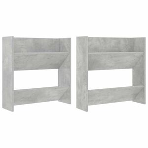 vidaXL P&oacute;łki ścienne na buty 2 szt., szare, 60x18x60 cm, płyta wi&oacute;rowa