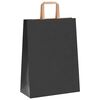 vidaXL Torby papierowe 250 szt. z uchwytami Czarne 26x12x35 cm