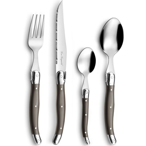 Lou Laguiole 24-częściowy komplet sztućc&oacute;w Tradition, kolor pieprzu