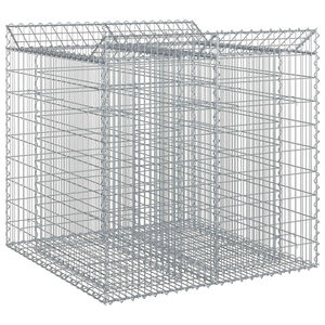 vidaXL Podniesione ł&oacute;żko gabionowe 2 szt. 100 x 100 x 100 cm srebrny