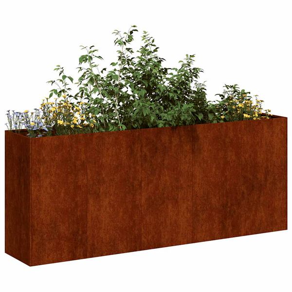 vidaXL Doniczka Rusty 200x40x80 cm Stal nierdzewna